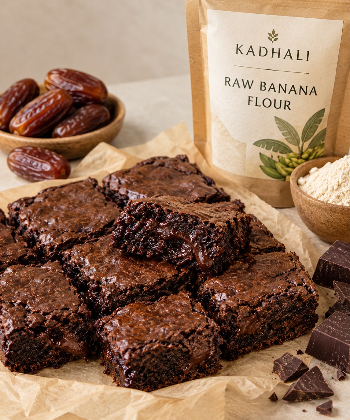 Kadhali’s Signature Brownies Made with Dates & Chia - 500gm