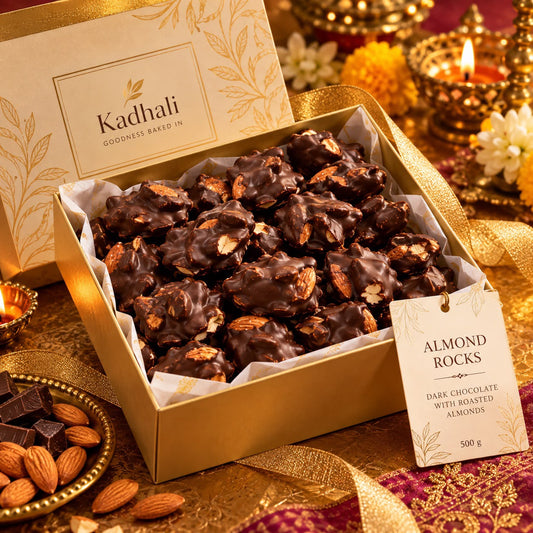 Almond Rocks – Dark Chocolate Enrobed Roasted Almonds | 400g